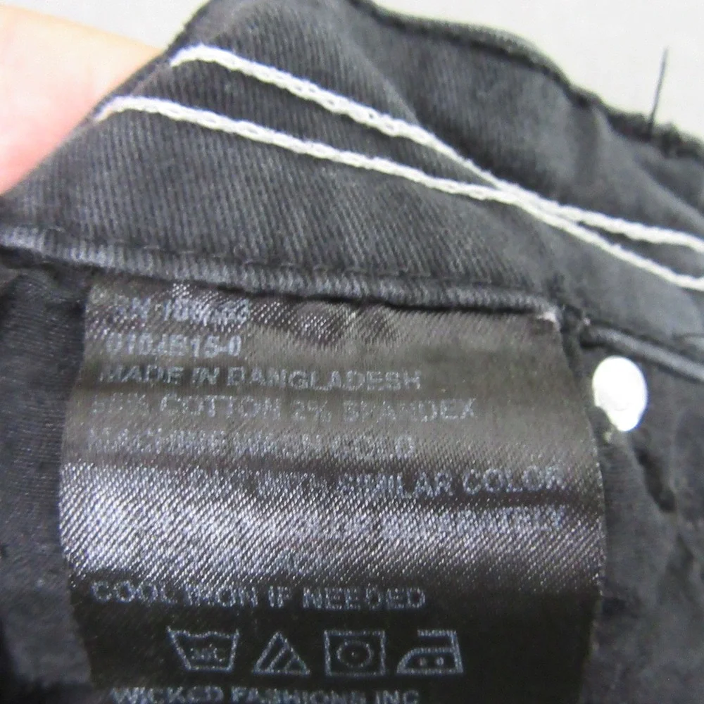 WT02‎ Mens Slim Straight Leg Jeans 30 x 32 Black Stretch Pocket